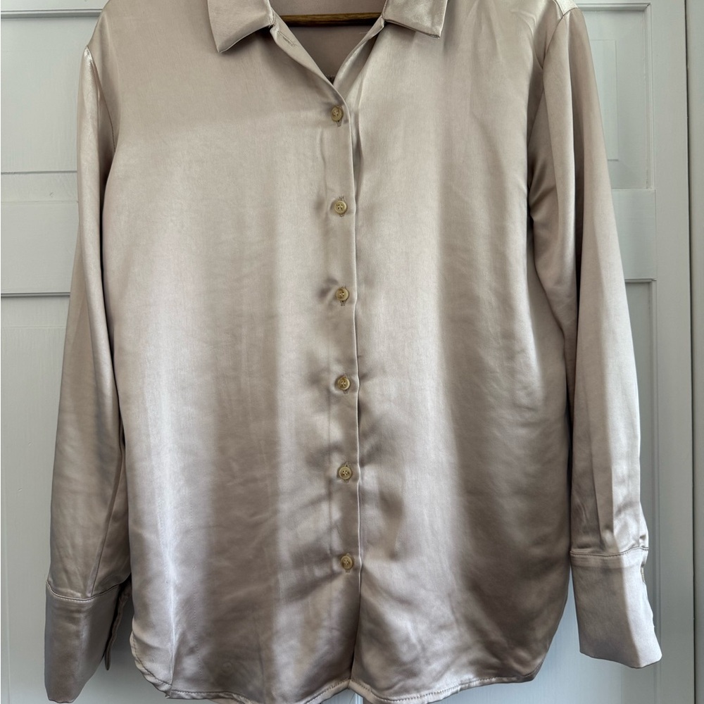 Mystree Satin Blouse in Champagne
